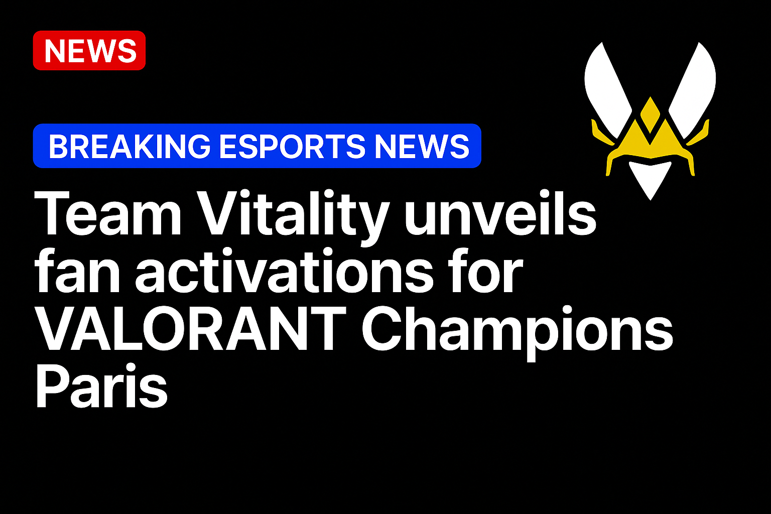 Team Vitality unveils fan activations for VALORANT Champions Paris